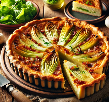 Recette facile de tarte aux poireaux et lardons